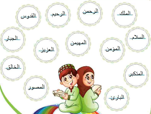 نشاط 2 اكتب في الدوائر اسماء الله كما ذكرت في سورة الحشر